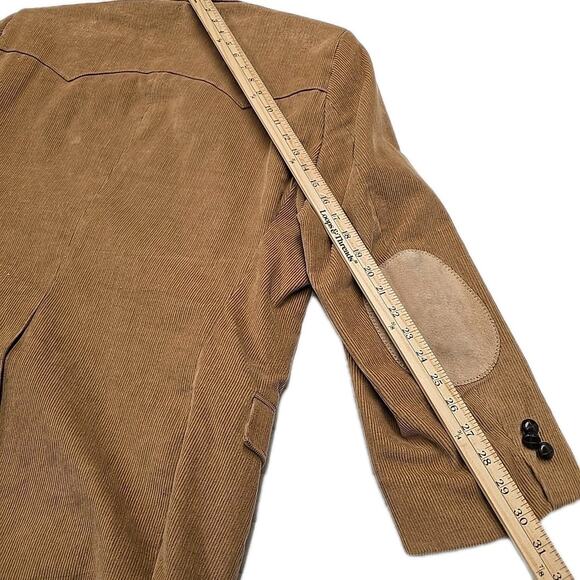 Circle S Blazer Mens 50R Brown Corduroy Elbow Patch Cowboy Western Ranch Wear TX - Picture 6 of 11